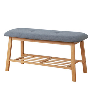 Shoe <b>Bench</b> With Storage Shelf Bamboo And Rattan Entryway Shoe Rack For Adults Scandinavian Style Medium Size - Product Image 5