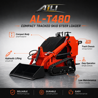 Mini-chargeuse sur chenilles T480, chargeuse compacte sur chenilles de 350 kg, chargeuse multifonction EPA Euro5 pour la construction et l'agriculture