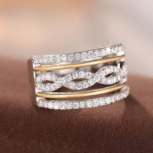 Anello Bicolore Stile Principessa per Donne, Elegante Gioiello da Dito alla Moda - Product Image 6
