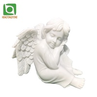 Enfant en Marbre Sculpté à la Main Personnalisé avec Statue de Chat Figure Statue en Marbre