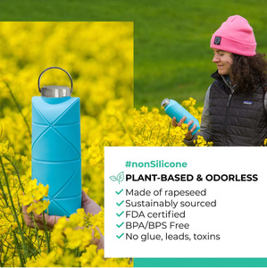 Botella de Agua Plegable de Silicona Eversoul, Libre de BPA, No Tóxica, Ligera, para Niños, Adultos, Viajes, Campamento, Gimnasio, Oficina - Product Image 4