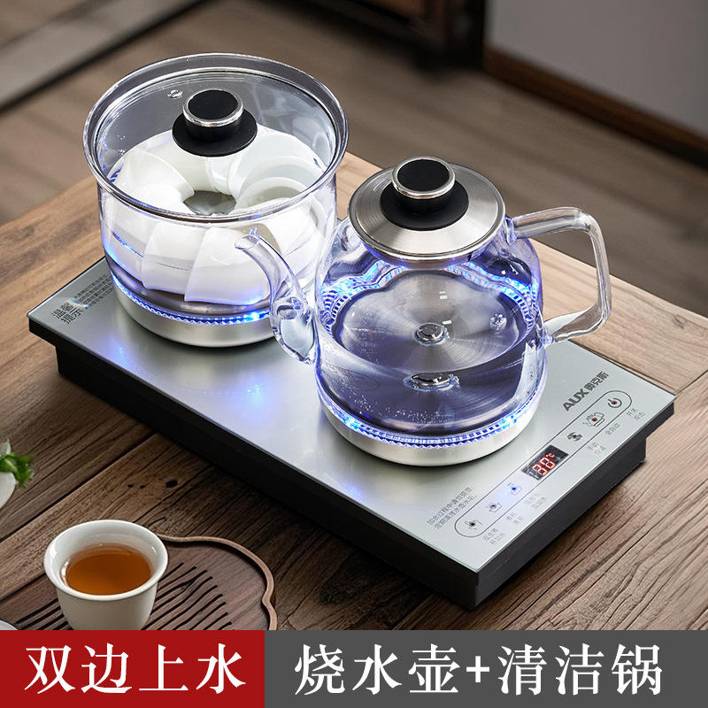 Kettle cleaning pot with double-sided automatic water refill