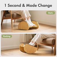 Repose-pieds en bambou pour le travail sous le bureau, 2-en-1, réversible, à bascule, réglable, ergonomique, personnalisable en couleur et logo