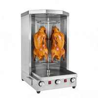 Grill à shawarma rotatif en acier inoxydable commercial, brûleur infrarouge 220V, nouvelle machine à rôtir la viande à économie d'énergie