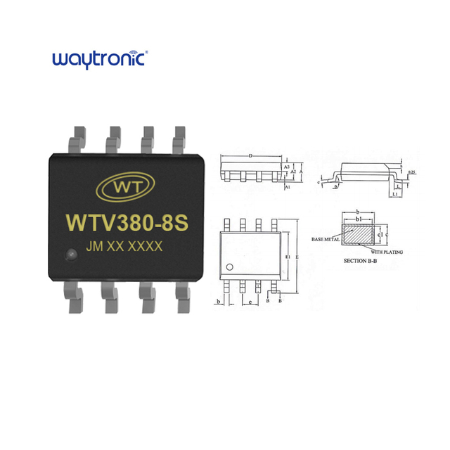 WTV380 380S SOP8 380s Programmable Sound Chip Recordable Sound Chip Speech IC Sound IC Chip Music IC