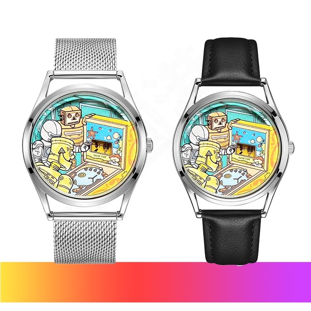 Childhood Game Unisex Cartoon Leather Quartz Kids Man Woman Pointer Watch-Unique Joker Creative Waterproof Design