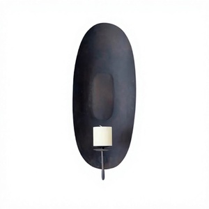 Porte-bougie en fer noir fait main, taille et forme personnalisées, décoration de mariage, par Home Arts - Product Image 1