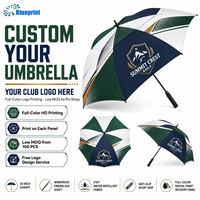 Parapluie de golf double couche ventilé avec logo personnalisé, cadre en fibre de verre à 8 baleines et tissu pongé haute densité, idéal pour les événements sportifs et les clubs