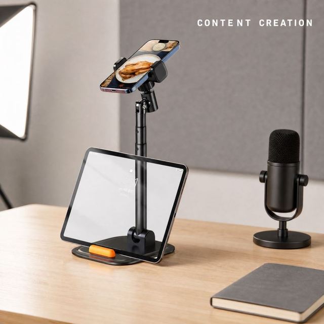 Compact X66D Mobile Phone Holder Carbon Steel + ABS Folding Storage for Live Streaming for Video Conference for Online Class OEM