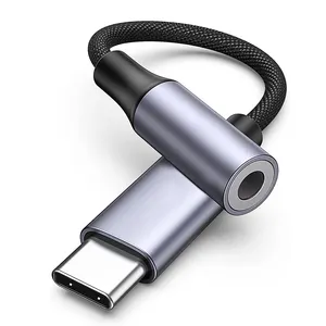 Konverter USB-C, USB Tipe C ke 3.5mm Jack Audio Adapter tipe-c