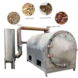 China High Capacity Industrial Horizontal Peanut Shell Charcoal Making Kiln Carbonization Furnace Machine for Sale