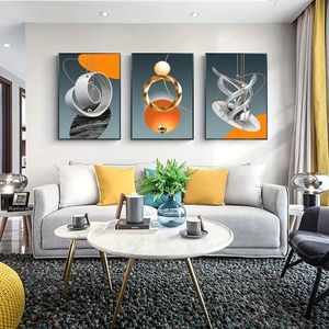 Maison hôtel bureau décoration murale cristal porcelaine poisson avec cadre en alliage d'aluminium peinture sur verre avec crist - Product Image 3