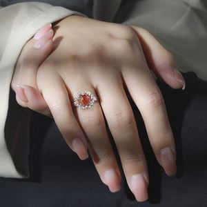 Wedding Jewelry Finger Band for Women Luxury Colorful Zircon Finger Ring Bride Super Sparkly High Carbon Diamond <b>Snowflake</b> Ring - Product Image 4