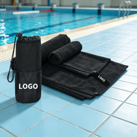Serviette de sport en microfibre personnalisable, super absorbante et à séchage rapide, avec pochette de transport