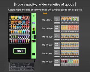 ตู้จำหน่ายสินค้าอัตโนมัติขนาดใหญ่ 24 ชั่วโมง ยอดขายดี <span class=keywords><strong>พ</strong></span>ร้อมจำหน่ายขนมและเครื่องดื่ม รองรับ SDK บัตร<span class=keywords><strong>เครดิต</strong></span> เหรียญ เหมาะสำหรับห้างสรร<span class=keywords><strong>พ</strong></span>สินค้า - Product Image 3