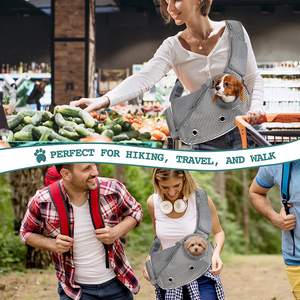 ペットスリングキャリア 小型犬 子犬 猫 キャリーバッグ ハンドバッグ ポーチ ハイキング フロントキャリアバッグ ポータブルペットスリングバッグ - Product Image 6