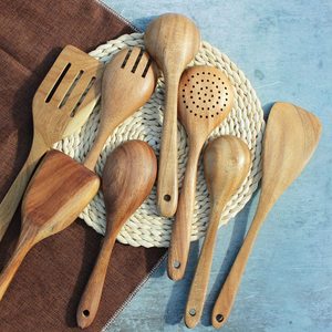 Utensili da Cucina in Legno Massiccio Certificati SGS FDA FSC, Antiaderenti, Sicuri, Resistenti alle Crepe, Senza Vernice, per Uso Domestico - Product Image 6