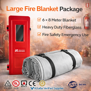 Manta Ignífuga Suihua 6*8m para Vehículos Eléctricos, Manta <span class=keywords><strong>de</strong></span> Supresión <span class=keywords><strong>de</strong></span> Incendios <span class=keywords><strong>de</strong></span> Emergencia para Autos, Garajes, Equipo <span class=keywords><strong>de</strong></span> Seguridad contra Incendios - Product Image 1