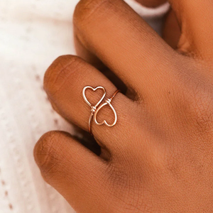 Anelli di fidanzamento vintage con cuore <span class=keywords><strong>mignolo</strong></span> impilabile per donna anelli a cuore in <span class=keywords><strong>argento</strong></span> sterling 18 carati gioielli <span class=keywords><strong>da</strong></span> donna - Product Image 3