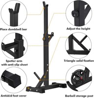ONESTARSPORTS-Equipo de gimnasio en casa, mancuerna ajustable, soporte para sentadillas, Banco de entrenamiento eléctrico, estante de sentadillas