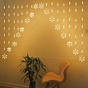 New Led Curtain String Lights <strong>Door</strong> Window Room Festive Decoration Lamp Snowflake Shaped Curtain Hanging Icicle Garland Light - Product Image 3