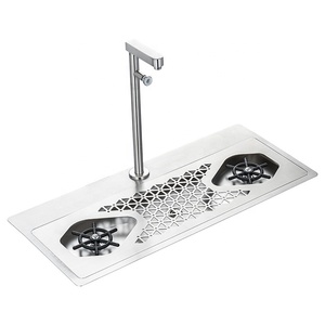 Lavabicchieri Integrato in Acciaio Inox per Bancone <span class=keywords><strong>Bar</strong></span>, Rubinetto ad Alta Pressione per Lavaggio, Uso Commerciale per Caffetterie e Ristoranti - Product Image 5