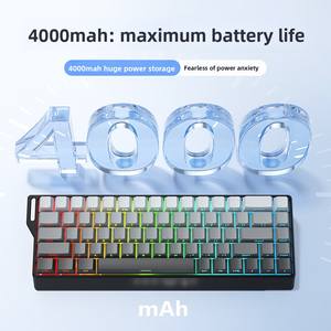 Clavier mécanique sans fil tri-mode (2.4G+BT+Type-C) 68 touches avec éclairage <span class=keywords><strong>RGB</strong></span> pour jeux e-sport, USB-C, Hot-Swap, couleurs personnalisables - Product Image 2
