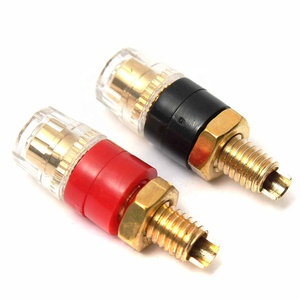2 uds <span class=keywords><strong>Terminal</strong></span> de cobre para conector <span class=keywords><strong>Banana</strong></span> de 4mm Jack altavoz Cable amplificador conector negro rojo - Product Image 6