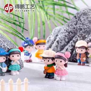 Depeng Crafts Resin Couple Figurines D1228 Home Decoration Artistic <b>Miniature</b> Ornaments - Product Image 1