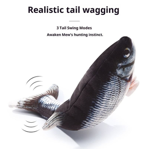 צעצוע דגים חשמלי מודרני ידידותי לסביבה לחתולים, צעצוע אינטראקטיבי למשחק ותנועה עם עמידות לשיניים טוחנות, ציוד לחתולים - Product Image 3