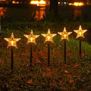 Solar Christmas Lights Outdoor Waterproof Solar Powered Stake Lights 2 Lighting Modes Christmas Decorations for Home Pathway