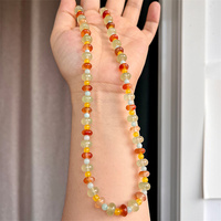 Vente directe d'usine mode calcédoine longue chaîne Vintage luxe trois couleurs calcédoine perle collier et bracelet ensemble pour les femmes