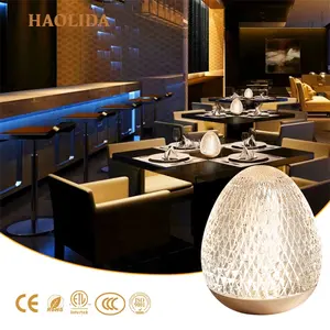 HLD décoration 3000k nuit lampes de table sans fil rechargeables 3 niveaux dimmable dc 5v 4W petite lampe de table de bureau