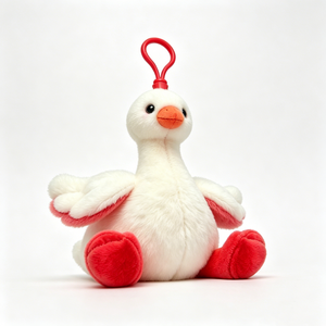 Breloque de sac personnalisée en peluche de petit canard blanc doux avec bec orange, accessoire animal mignon et original, cadeau portable, animal de ferme doux - Product Image 5