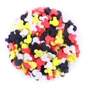 1KG /BAG Halloween Sprinkles Polymer Clay Red Black Yellow and White Mix Mouse Ear Slices Sprinkles for Slime / Nail Art