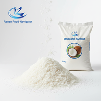 Noix de coco râpée de qualité alimentaire, faible en gras, certifiée ISO, durée de conservation de 24 mois, marque Renze