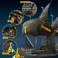 Modelo de Barco Reobrix Silence Moc 66022, Transporte Militar Medieval, Adornos Creativos, Ladrillos de Barco, Juguete, Juego de Bloques de Construcción