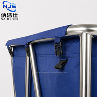Chariot de service ménager commercial pour hôtel, chariot de blanchisserie avec sac en toile amovible, chariot porte-vêtements sales