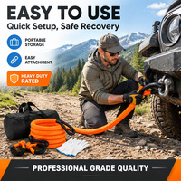Cordon de remorquage Kinetic Recovery 100% nylon avec revêtement PU, manchon de protection et sac de transport pour 4x4, SUV, ATV, tracteur
