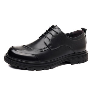 Chaussures Derby en cuir pleine fleur pour hommes, à lacets, style business, mode printemps, cuir véritable haut de gamme - Product Image 2