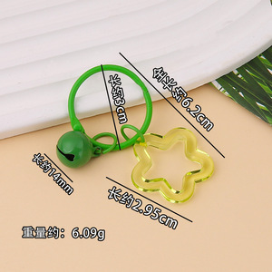 Jingchang màu Acrylic trong suốt nổi bật năm cánh Móc chìa khóa mặt dây chuyền dopamine trái tim cô gái - Product Image 4