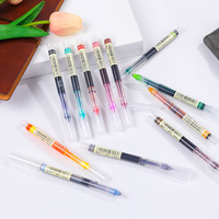 Stylo gel liquide à paillettes LM 12 couleurs 0,5 mm en plastique pour étudiants, prise de notes, séchage rapide, impression numérique noire