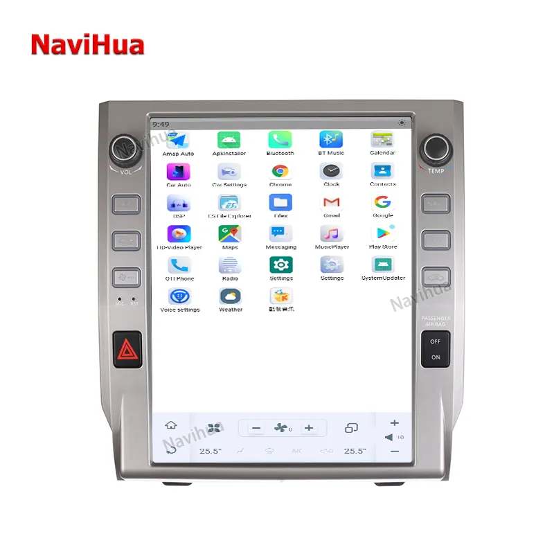 NaviHua 12.1 pouces écran tactile autoradio Android lecteur DVD de voiture pour Tesla Style Toyota Tundra 2012-2018