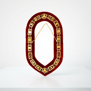 Low Price Royal Arch Chapter Chain <b>Collar</b> Jewel Gold Plated on Red Velvet Masonic Regalia Chain <b>Collar</b> - Product Image 1