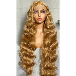 Parrucche Sintetiche 13x4 Body Wave Lace Front Marrone <span class=keywords><strong>Chiaro</strong></span> Senza Colla per Donne Nere, Densità 150%, Pizzo Svizzero, Pre-Plucked con Baby Hair - Product Image 5