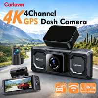 Caméra embarquée WiFi GPS 4 canaux, résolution 4K, 4 objectifs, enregistreur de conduite 360°, vision nocturne supérieure pour taxi