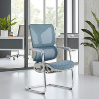 Chaise de bureau de direction moderne de luxe entièrement en maille avec cadre en acier pour salle de formation, salle de réunion, salle d'attente, lecture