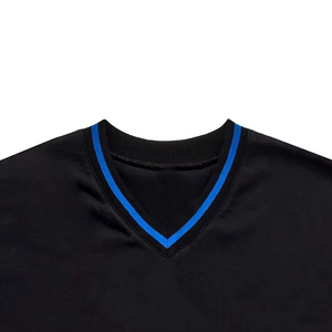 Camiseta de Fútbol de Malla con Cuello en V para Hombre, Manga Tres Cuartos, Rayas, Transpirable, Poliéster, Ropa Deportiva para Todas las Temporadas, Corte Regular - Product Image 6