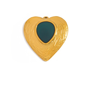 จี้รูปหัวใจเปลือกหอยสแตนเลสสำหรับผู้หญิง อุปกรณ์ทำเครื่องประดับ DIY ชุบทอง 18K จี้สำหรับทำเครื่องประดับ - Product Image 5