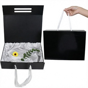 Boîte cadeau magnétique de luxe en satin avec logo personnalisé pour perruques, utilisation alimentaire, matériaux recyclés, pelliculage brillant - Product Image 3